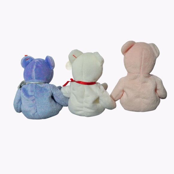 TY Beanie Babies Clubby II Valentino Cure Bear Plush Lot 3 Stuffed Animal Toys - Picture 3 of 10
